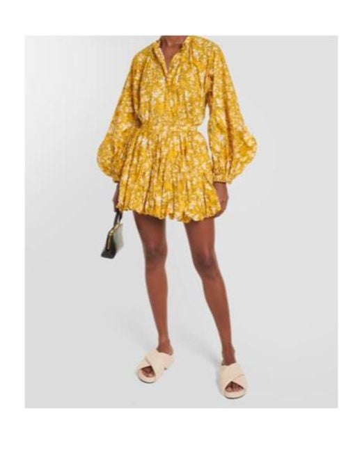Jil Sander Yellow Floral Miniskirt