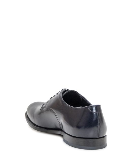 Doucal's Blue Lace-Up Derby Shoes for men