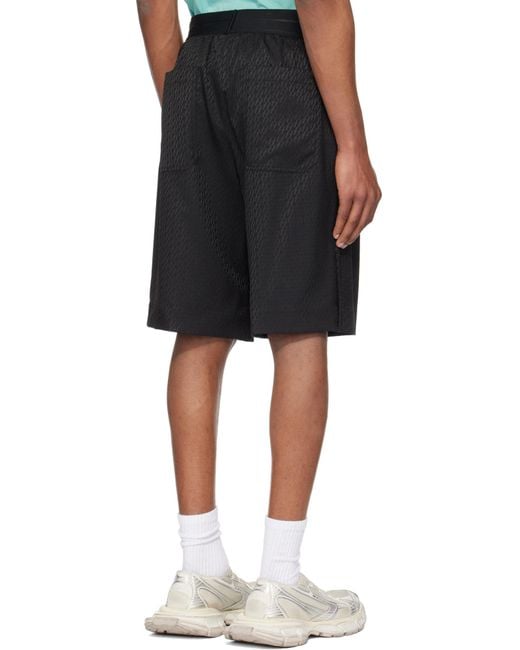 Helmut Lang Black Logo-Jacquard Shorts for men