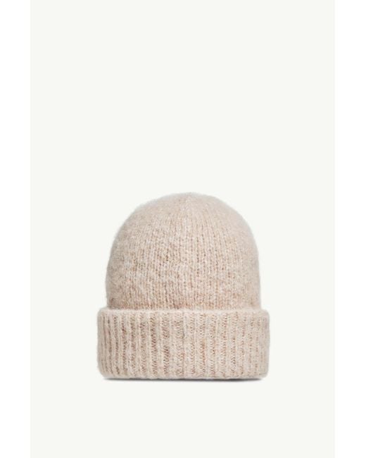 Moncler Natural Logo Patch Knitted Beanie
