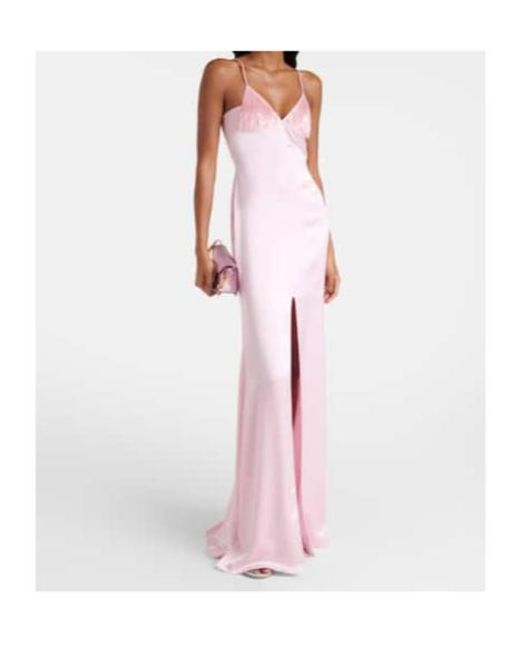 David Koma Pink Sequined Satin Gown