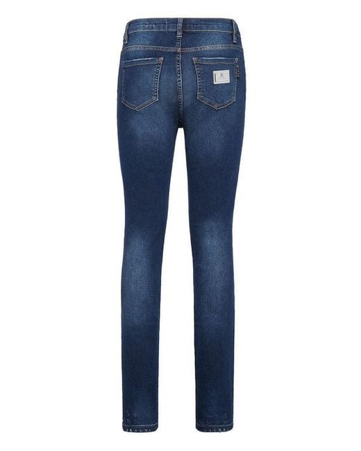 Philipp Plein Blue Logo Details Jeans