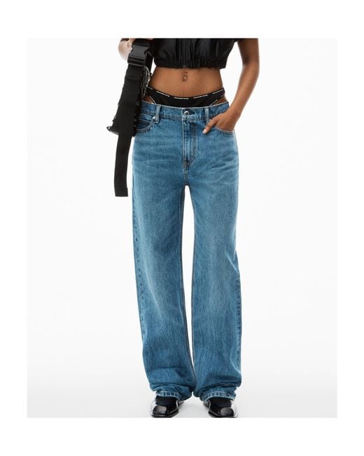 Alexander Wang Blue Prestyle Logo Bikini Jeans