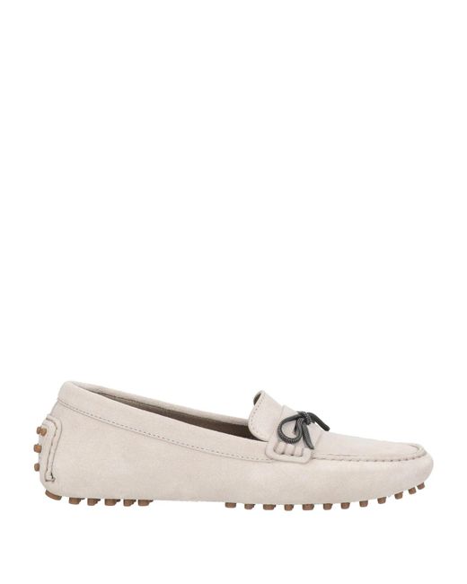 Brunello Cucinelli White Suede Driving Shoes