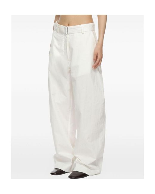Studio Nicholson White Belted Trousers