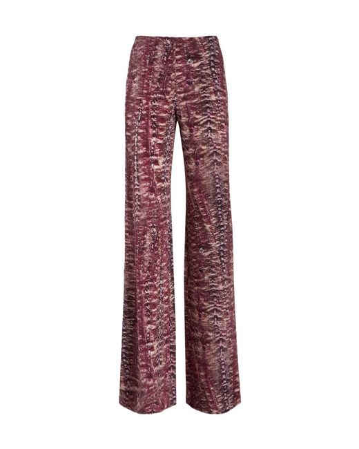Alberta Ferretti Red Wide Trousers