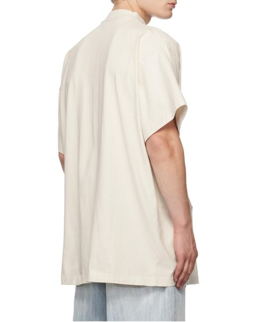 Balenciaga White Bb Logo Printed Large Fit T-Shirt for men