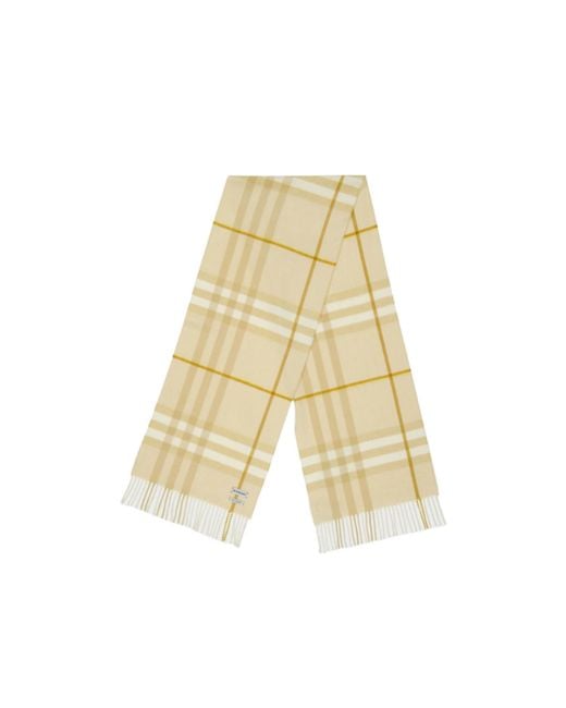 Burberry Natural Plaid Pattern Scarf for men