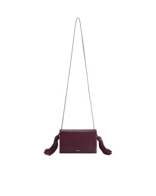 Jil Sander Purple Tassel Crossbody Bag