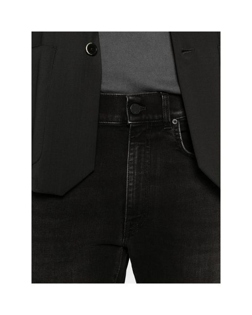 PT01 Black Jeans With Belt Loops for men