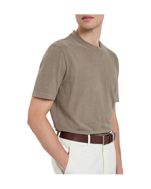 Tod's Gray Ribbed Cotton T-Shirt for men