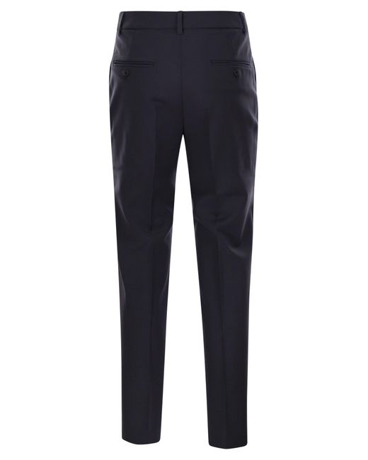 Weekend by Maxmara Blue Canon Wool Cigarette Trousers