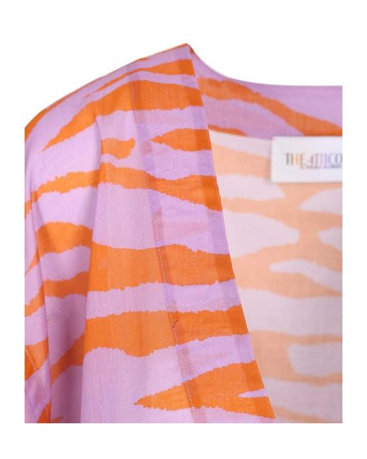 The Attico Pink The V-Neck Animal Print Top