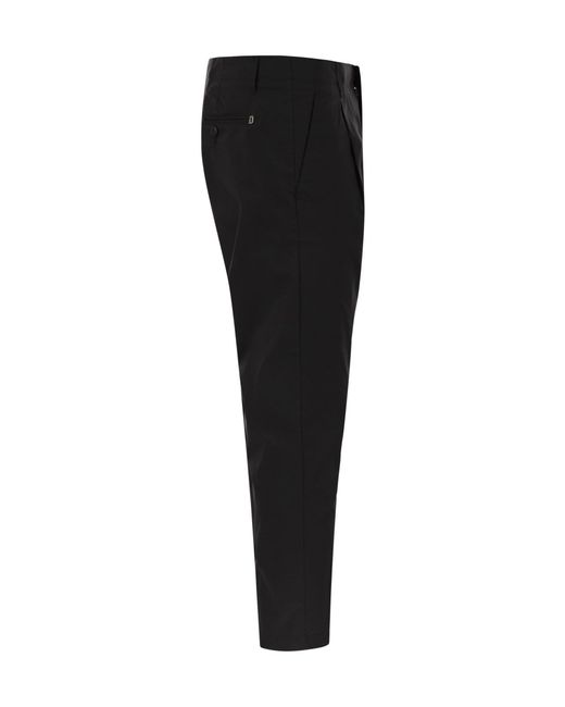 Dondup Black Pleated Tailored Trousers for men