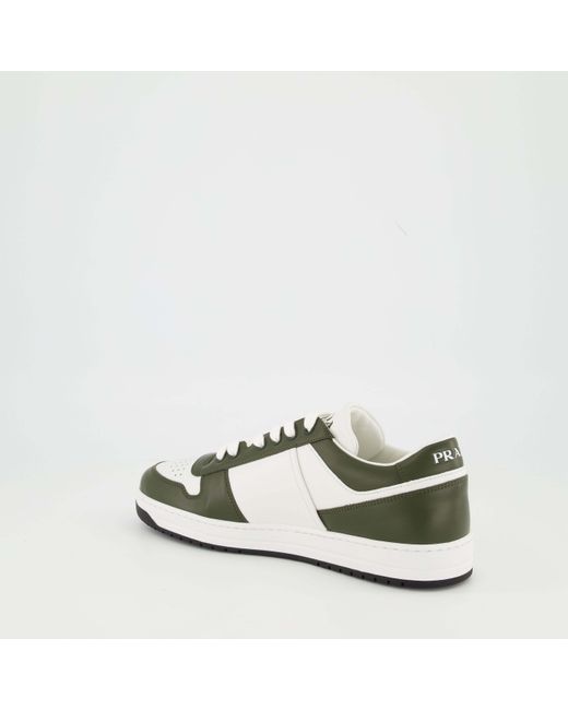 Prada Green Downtown Lace-Up Sneakers for men