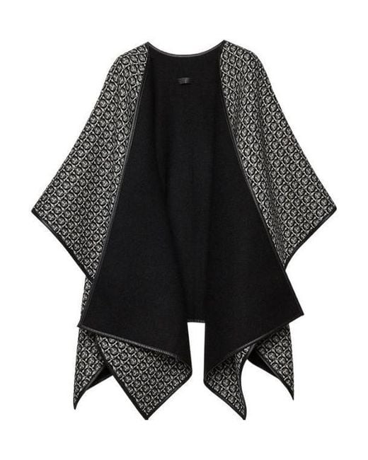 Ferragamo Black Ferragamo Gancini Reversible Knitted Cape
