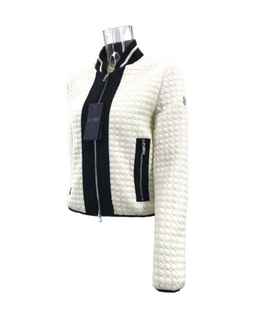 Armani Jeans White Zipper Long-Sleeved Casual Jacket