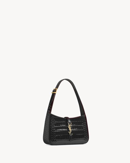 Saint Laurent Black Le 5 À 7 Embossed Shoulder Bag