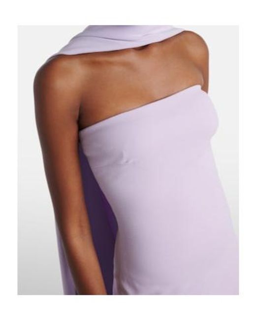 Solace London Purple Martine Scarf-Detail Cocktail Dress