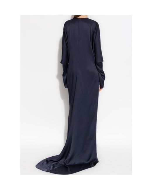 Stella McCartney Blue Cut Out Detailed Ruched Dress