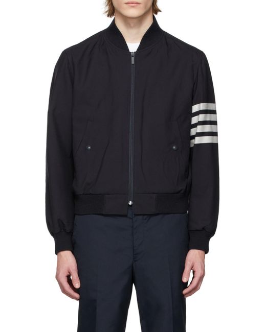 Thom Browne Blue Bar Bomber Jacket for men