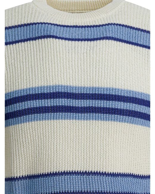 Human Made Blue Striped Short-Sleeve Knitwear for men