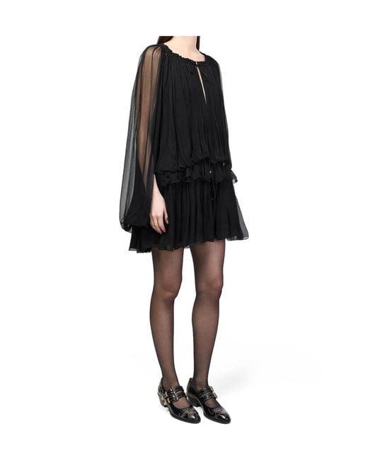 Chloé Black Mini Ruffled Dress