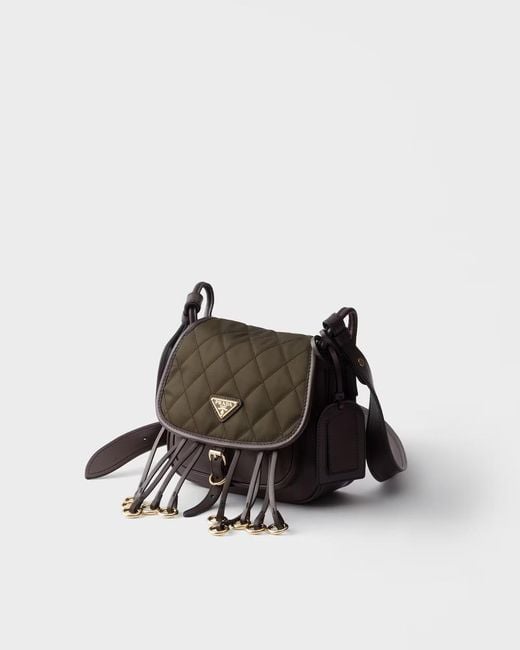 Prada Black Corsaire Re-Nylon And Leather Mini Shoulder Bag