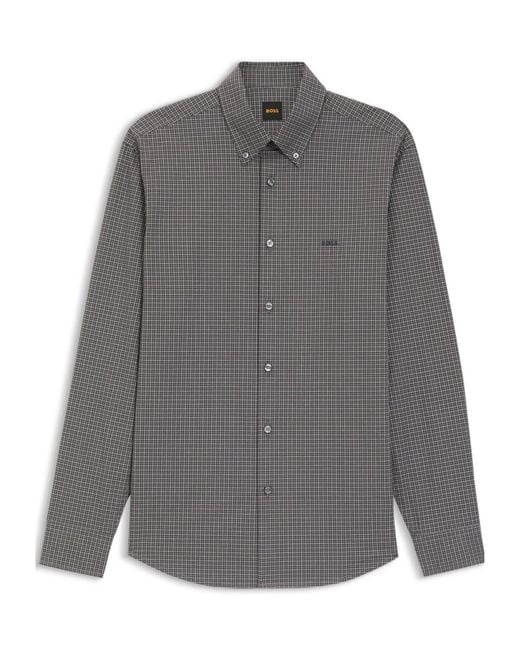 Boss Gray Button-Down Shirt for men