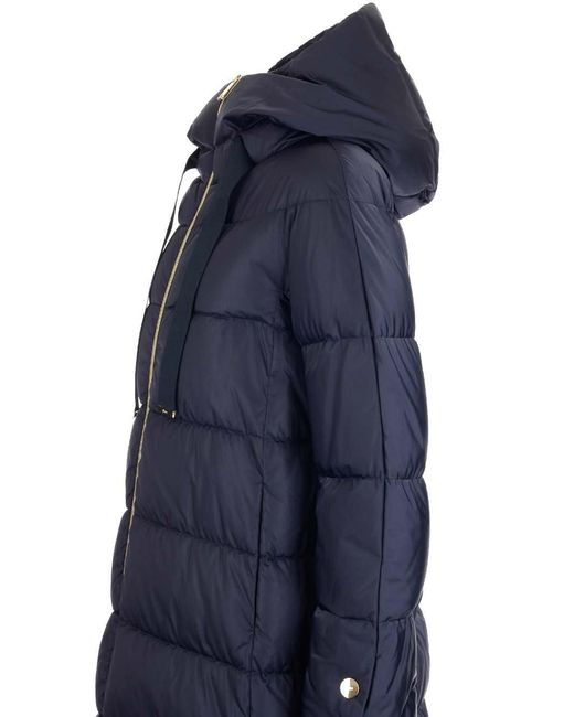 Herno Blue Zip-Up Drawstring Hooded Jacket