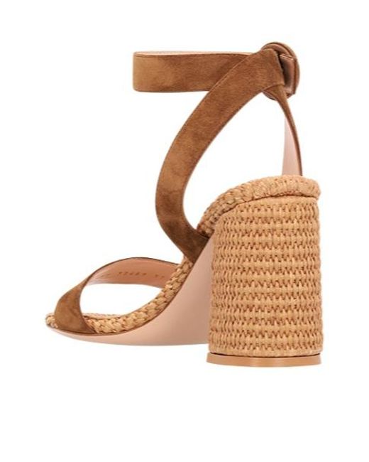 Gianvito Rossi Metallic Luana Ankle-Strap Sandals