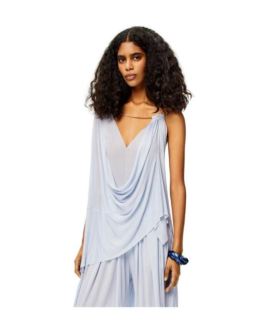 Loewe Blue Chain Draped Top