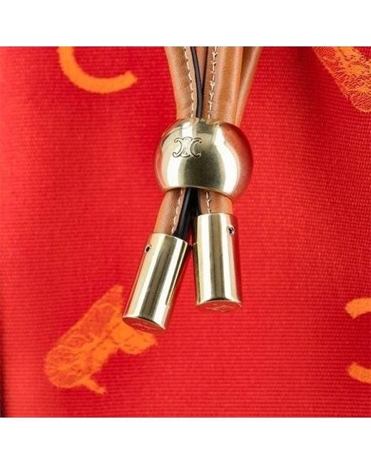 Céline Red Large Bucket Bag