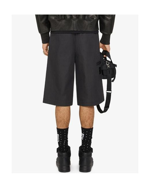 Givenchy Black Logo-Patch Chino Shorts for men