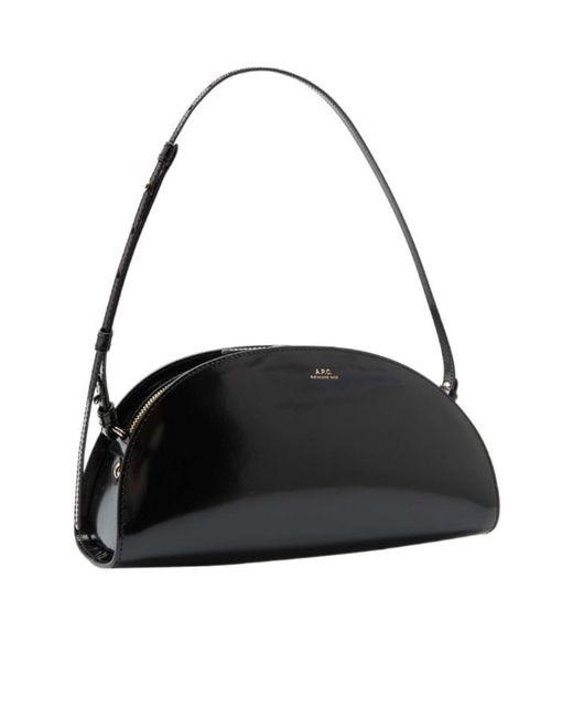 A.P.C. Black Small Demi-Lune Shoulder Bag