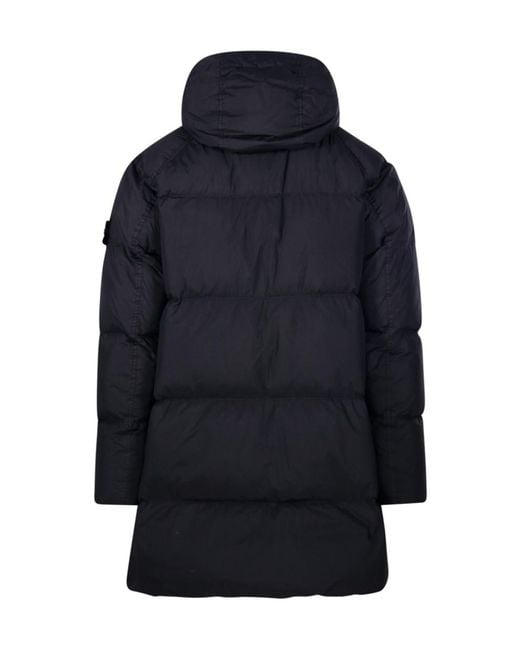 Stone Island Blue Hooded Puffer Jacket for men
