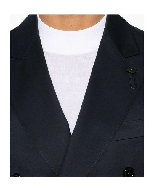 Lardini Blue Double-Breasted Blazer for men