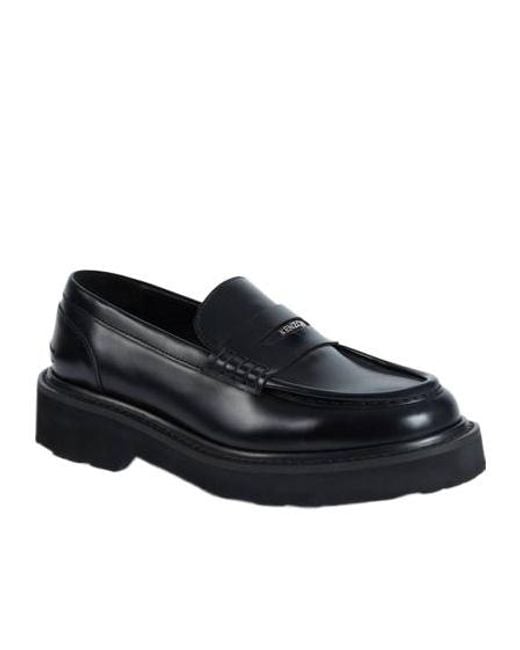 KENZO Black Logo Lettering Chunky Sole Loafer