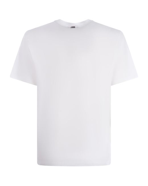 Herno White Logo Patch Crewneck T-Shirt for men
