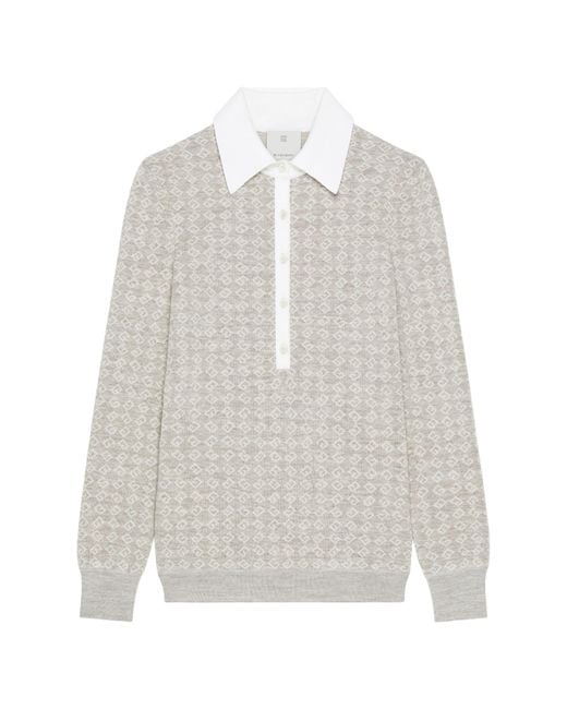 Givenchy White Monogram-Detailed Slim-Fit Shirt