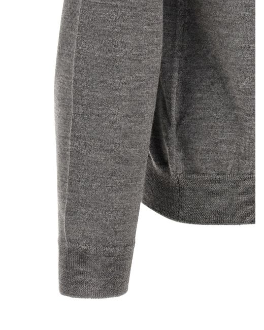 Zanone Gray Crew-Neck Sweater for men