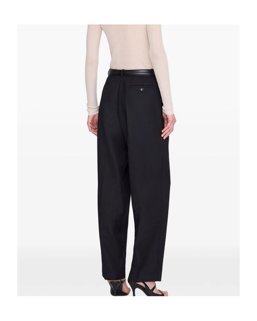 Anine Bing Black Casual Pants With Belt Loops
