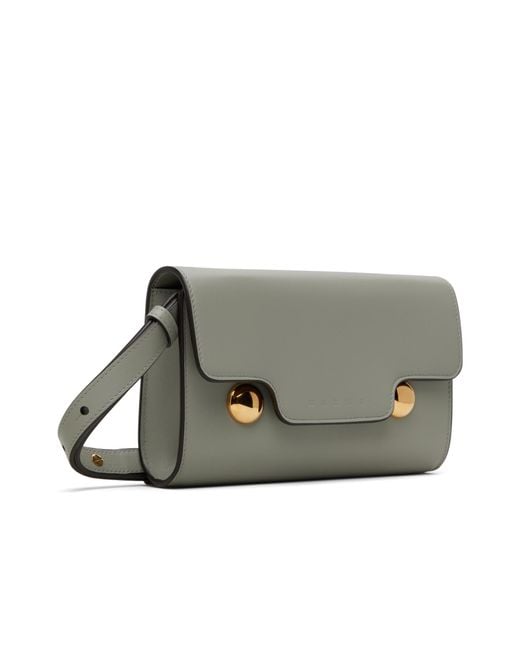 Marni Gray Leather Cossbody Bag