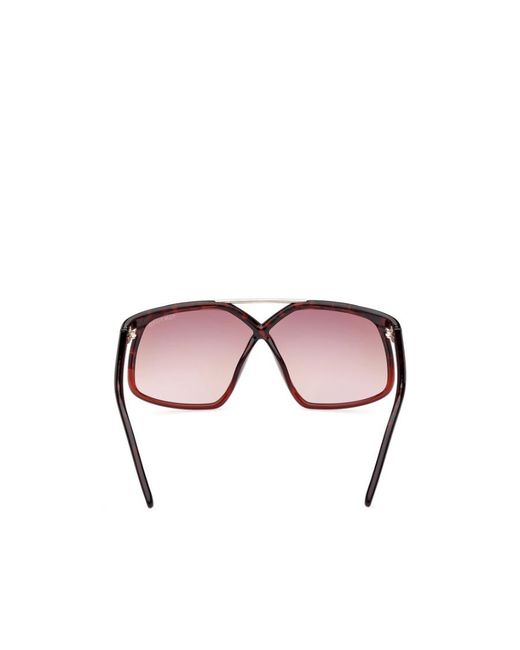 Tom Ford Pink Tortoiseshell-Detail Oversized-Frame Sunglasses