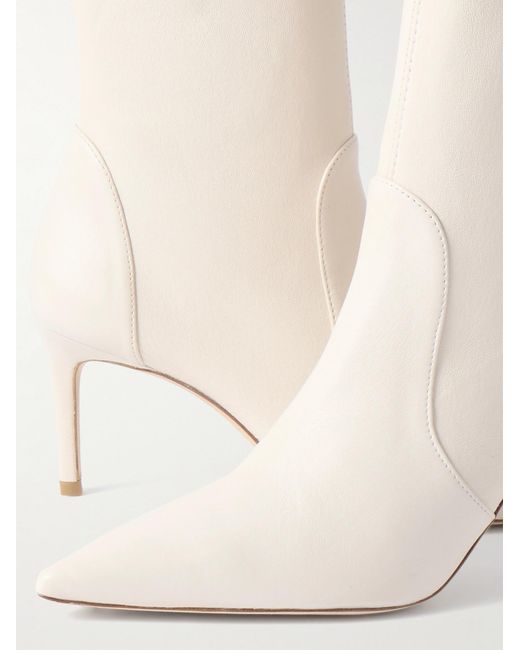 Stuart Weitzman White Stretch High Heel Ankle Boots