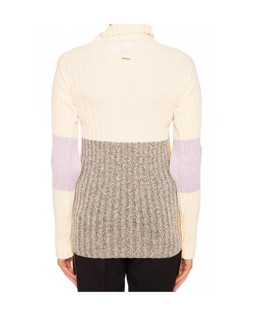 Moncler White Color-Matching Hole-Digging Pullover
