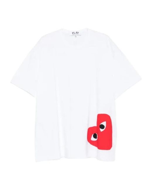 COMME DES GARÇONS PLAY White Comme Des Garçons Play Oversized Heart Crewneck T-Shirt for men