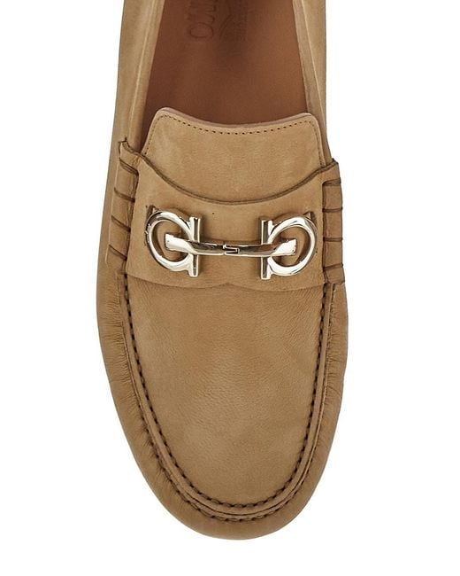 Ferragamo Brown Ferragamo Grazioso Logo Plaque Loafers for men