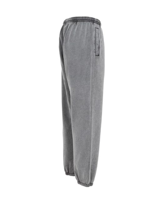 Acne Gray Logo Patch Drawstring Trousers for men