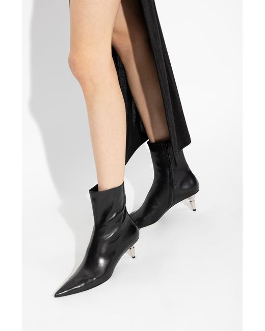 Proenza Schouler Black Spike Pointed-Toe Ankle Boots